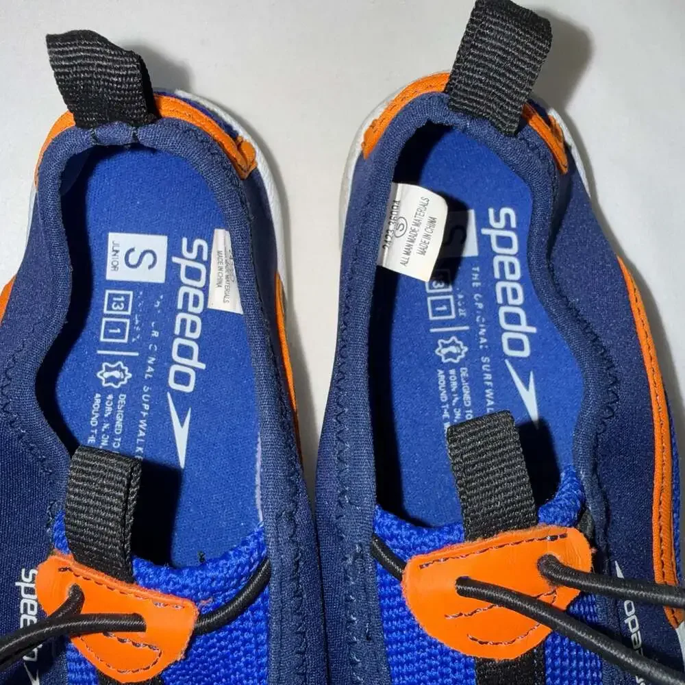 Speedo Junior Surfwalker Pro Water Shoes Blue Orange Size S 13-1